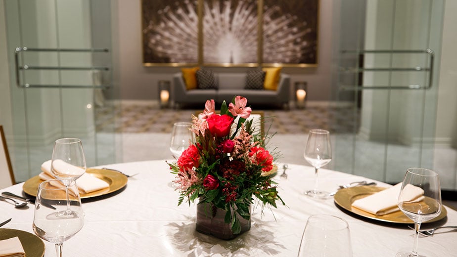Ballroom Place Setting at Hotel Metro in Downtown Milwaukee